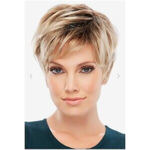 Jon Renau Wig Mono Allure 5370 Color 24B22 Creme Brulee Blonde Pixie Cut